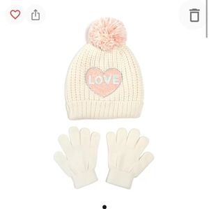 3 for $30. Little girls 2 piece love set hat and gloves